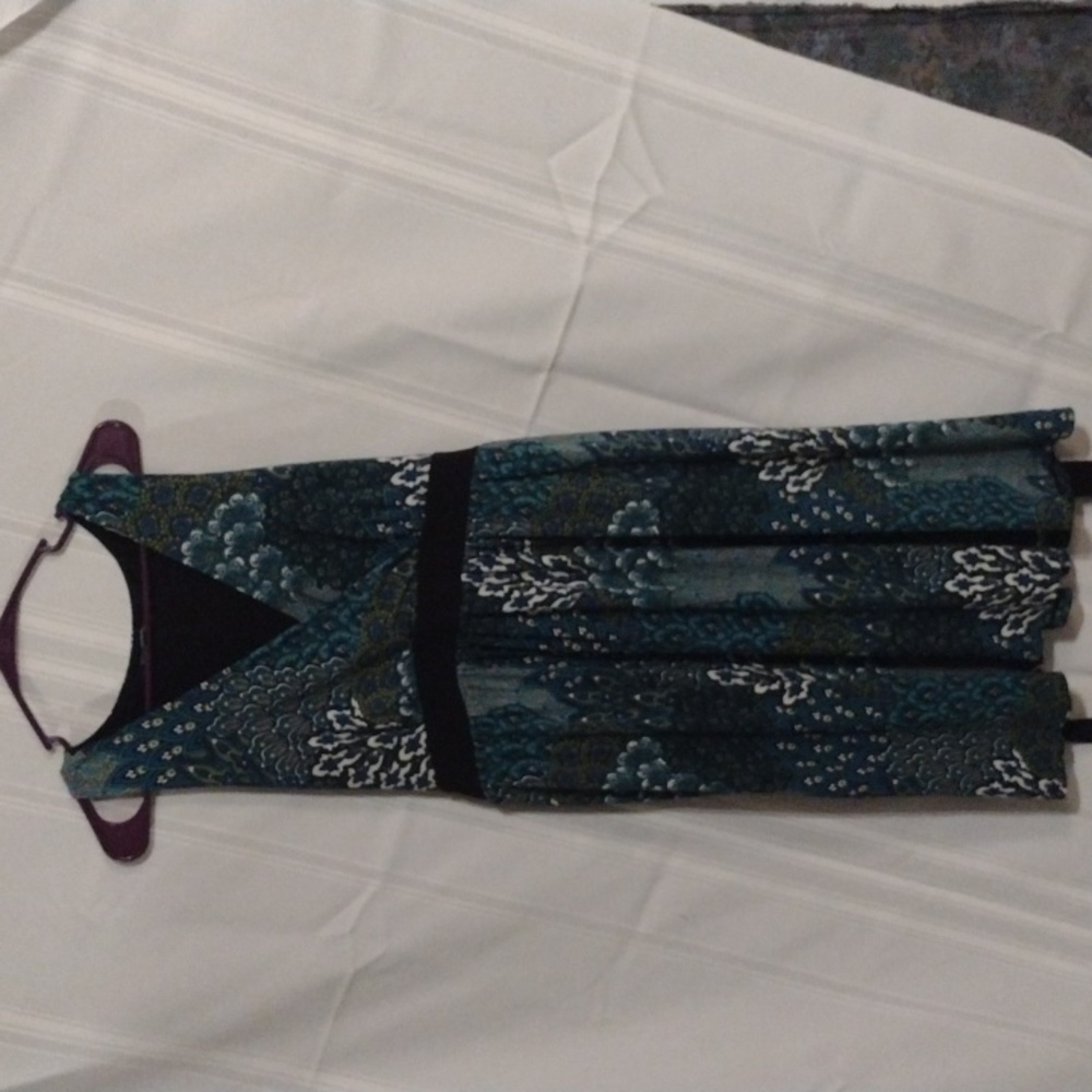 Apt 9 teal paisley pattern midi dress, size Large